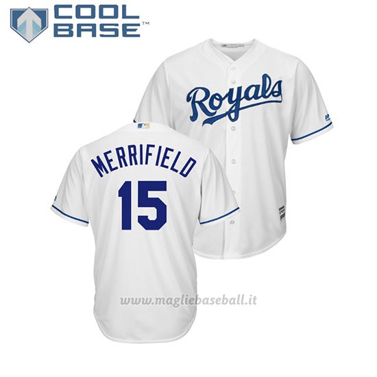 Maglia Baseball Uomo Kansas City Royals Whit Merrifield Cool Base Majestic 1ªBianco